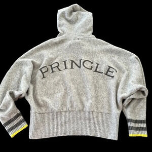 Pringle of Scotland X H&M Large Gray Pullover Sweater Hoodie Embroidered Soft L